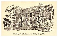 Valley Forge PA Pennsylvania Sketch of Washington's Headquarters Linen Postcard picture