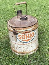 Vintage SOHIO 5 Gallon Gas Motor Oil Can FAST SHIPPING picture