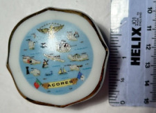 Vintage Porcelain Hand Painted Trinket Box w/ Islands of Portugal Signed picture