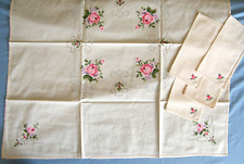 Vtg Embroidered Cross Stitch Floral  32