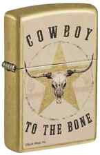 Zippo 48937, Buck Wear-Cowboy To The Bone Design, Street Brass Lighter, NEW picture