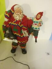 Vintage Silvestri Santa Claus With Kid Skating Boots Christmas Figurine 18