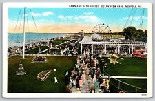 Norfolk VA~Ocean View Amusement Park Airplane Ride~Wheel~Crowd~Bath House~1920s picture