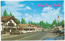 Big Bear Lake California Village Main Street showing Vintage Cars 1970s Postcard picture