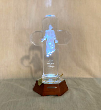 The Bradford Exchange Light Up Glass Jesus On Cross - New with Tag picture