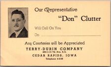 c1940s Cedar Rapids, Iowa Adv. Postcard Terry-Durin Co. / Salesman Don Clutter picture