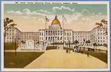 State House and Shaw Memorial Boston Massachusetts Old Postcard Unused  E5 picture