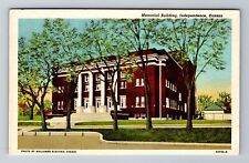 Independence KA-Kansas, Memorial Building, Antique Vintage Souvenir Postcard picture