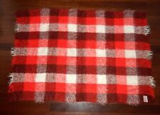 Vintage Glen Cree 100% Mohair Wool Throw Blanket Tartan Plaid Red 45x64 Inches picture