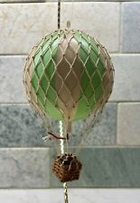 Green Striped Decorative Hot Air Balloon Model Christmas Ornament 5.5” Tall picture