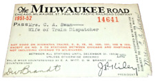 1951 1952 MILWAUKEE ROAD EMPLOYEE PASS #14641 picture