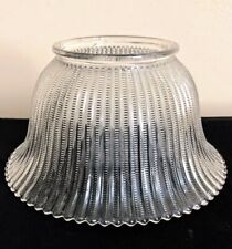 VINTAGE CLEAR GLASS PRISMATIC HOLOPHANE GLASS LAMP LIGHT SHADE 4
