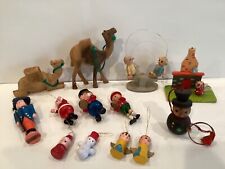 SET OF 13 Vintage Wooden Christmas Ornaments picture