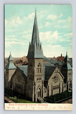 Old Antique Postcard Knox Presbyterian Church Winnipeg Canada 1907Cancel Vintage picture