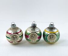 Christmas Ornament Shiny Brite Indent Lot of 3 Vintage picture