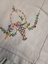 Vintage Hand Embroidered Tablecloth 30