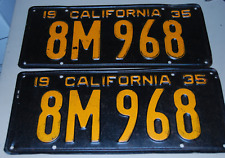 1935 CALIFORNIA license plate PAIR 100% ORIGINAL YOM picture
