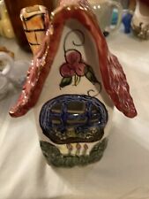 Heather Goldmic Blue Sky Clayworks Tealight Bluebird House Vintage picture