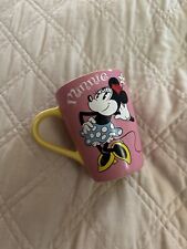 Authentic Disney Store Minnie Mouse Mug Coffee Cup 2 Sided Pink Yellow 2016 picture