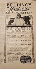 1908 Belding Brothers Silk Taffeta Fabric Little Girl Clothing Vintage Ad picture
