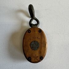 Vintage Small Star Logo Single Block & Tackle Pulley Boston & Lockport Block Co picture