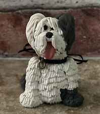 Vintage 1983 Cecile's Creations Pottery old English sheepdog Malcolm Signed picture