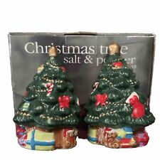 New Old Stock. CHRISTMAS TREE SALT AND PEPPER SHAKERS. 3 1/2