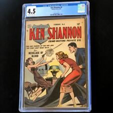 Ken Shannon #9 (Quality 1953) 💥 CGC 4.5 OW-W 💥 Rare Golden Age Crime Comic picture