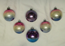 USA Antique Glass Shiny Brite Rainbow Ball Christmas Ornament Vintage 1950's picture