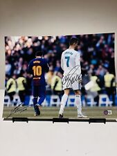Lionel Messi & Cristiano Ronaldo Signed 11x14 Soccer Photo AUTO BAS Hologram picture