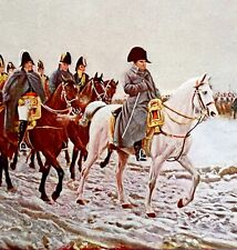 Napoleon Retreats From Moscow 1902 Color Plate Art Emerson History Print DWV8A picture