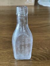 VIntage Early 1900s Yacht Club Salad Dressing Clear Embossed Bottle Chicago picture