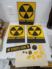 3 Vintage 1960's Fallout Shelter signs - Overlays shipping paper NOS sign picture