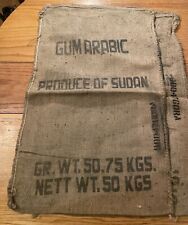 Lot of 2 Sudan Raw Gum Arabic Burlap / Jute Bags Sacks 50kg picture