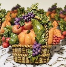 Vintage Brown Basket Grape Gourd Napkin Rings Set Of 8 Vintage picture