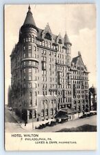 Philadelphia Pennsylvania Hotel Walton Portrait Postcard Posted 1909 B&W picture