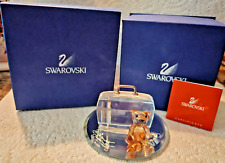 Swarovski Figurine Cardholder -Teddy Bear with Suitcase 296338 NIB picture