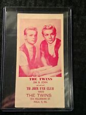 50s Group Rocker Doo Wop Teen PS EP 45 THE TWINS VTG Signed Card / AD picture