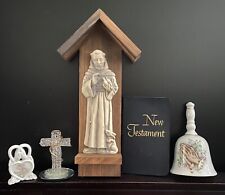 Religious Lot Of 5- Prayer Girl, Cross, St Francis, New Testament, Prayer Bell picture