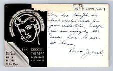 Hollywood CA-California, Earl Carroll Theatre Restaurant Vintage c1939 Postcard picture