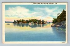 Burlington VT-Vermont, Cave Island, Scenic View, Vintage Postcard picture