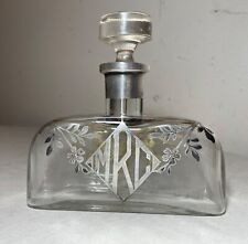 antique MRC Art Deco sterling silver overlay perfume scent cologne bottle jar picture