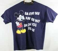 VTG 90s Mickey Mouse Adult Large XL Disney Designs Blue Short Sleeve Shirt picture