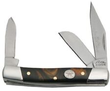 Small Stockman 3 Blade Folding Pocket Knife - Black Pearl Handles - 72-BK picture