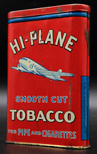 Rare Advertising Hi-Plane Vertical Pocket Smooth Cut Pipe Cigarettes Tobacco Tin picture