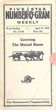 Horse Racing Gambling Brochure 1948 Five Star Number O-Gram picture