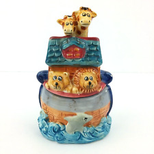Noah's Ark Salt and Pepper Shakers Stacking Set Colorful Ceramic 3D Spiritual picture