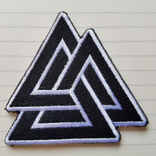 Valknut Triangle Odin Viking Pagan Symbol  Hook Loop Patch Dark Embroidered picture