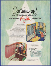 Vintage 1947 VINYLITE Plastics Shower Curtains Ephemera 1940's Print Ad picture