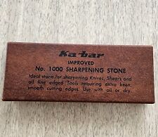 VINTAGE KA-BAR NO 1000 IMPROVED WHITE SHARPENING STONE WITH BOX. picture